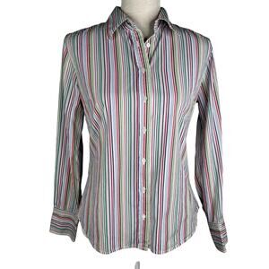 J Crew Vintage Button Down Rainbow Stripes Medium